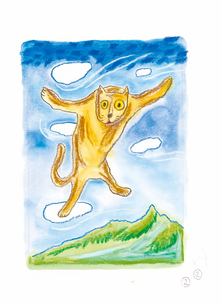 黒田征太郎 クレヨン画 猫 ②
