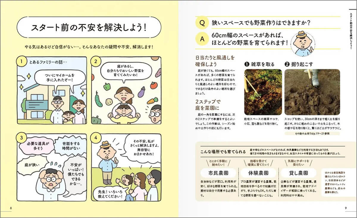 大きなビジュアルでよくわかる、いちばんやさしい家庭菜園の入門書