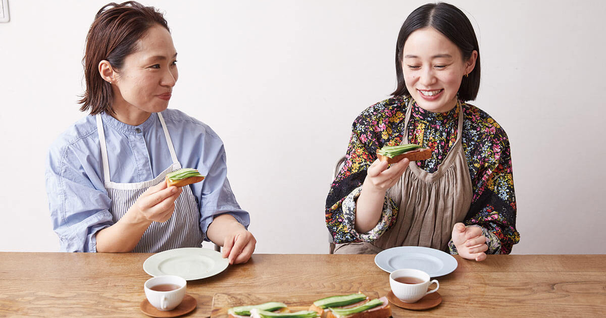 植松良枝さんと平野紗季子さんの「野菜ごはん修業中」。⾃分で育てた