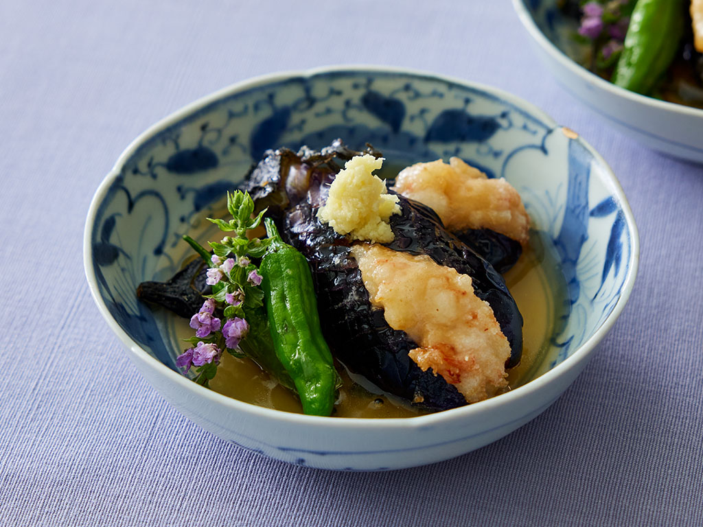 旬を味わう和の一品「なすの海老しんじょ はさみ揚げ」藤野嘉子さん